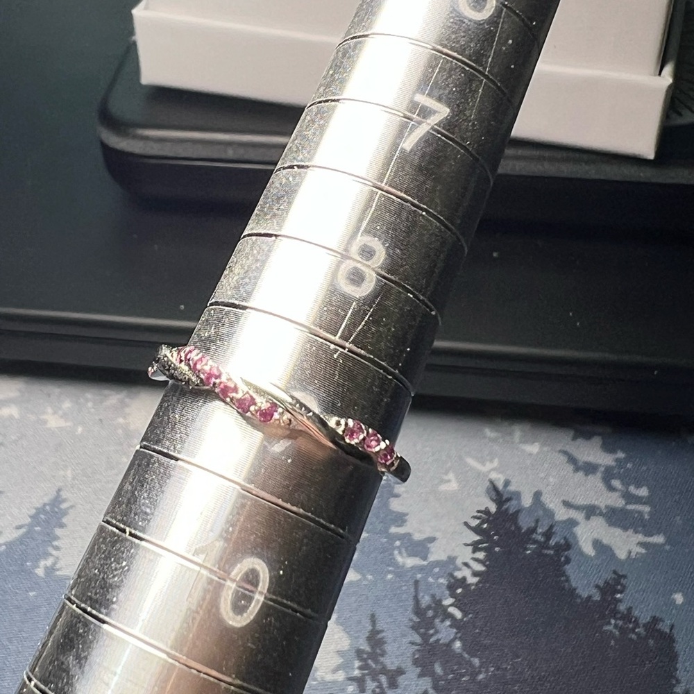 Sterling Silver And Ruby Size 9 Ring - image 2